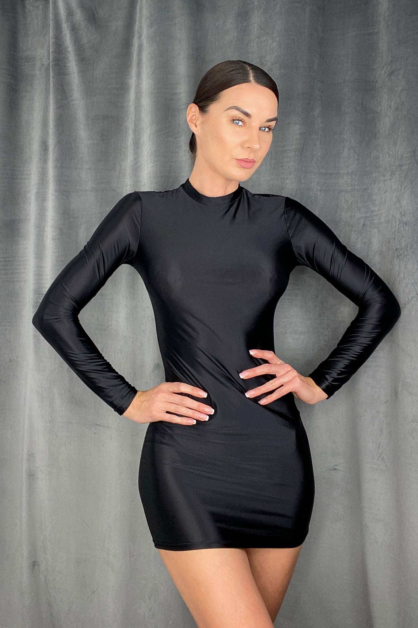 Harley Black Spandex Bodycon Mini Dress