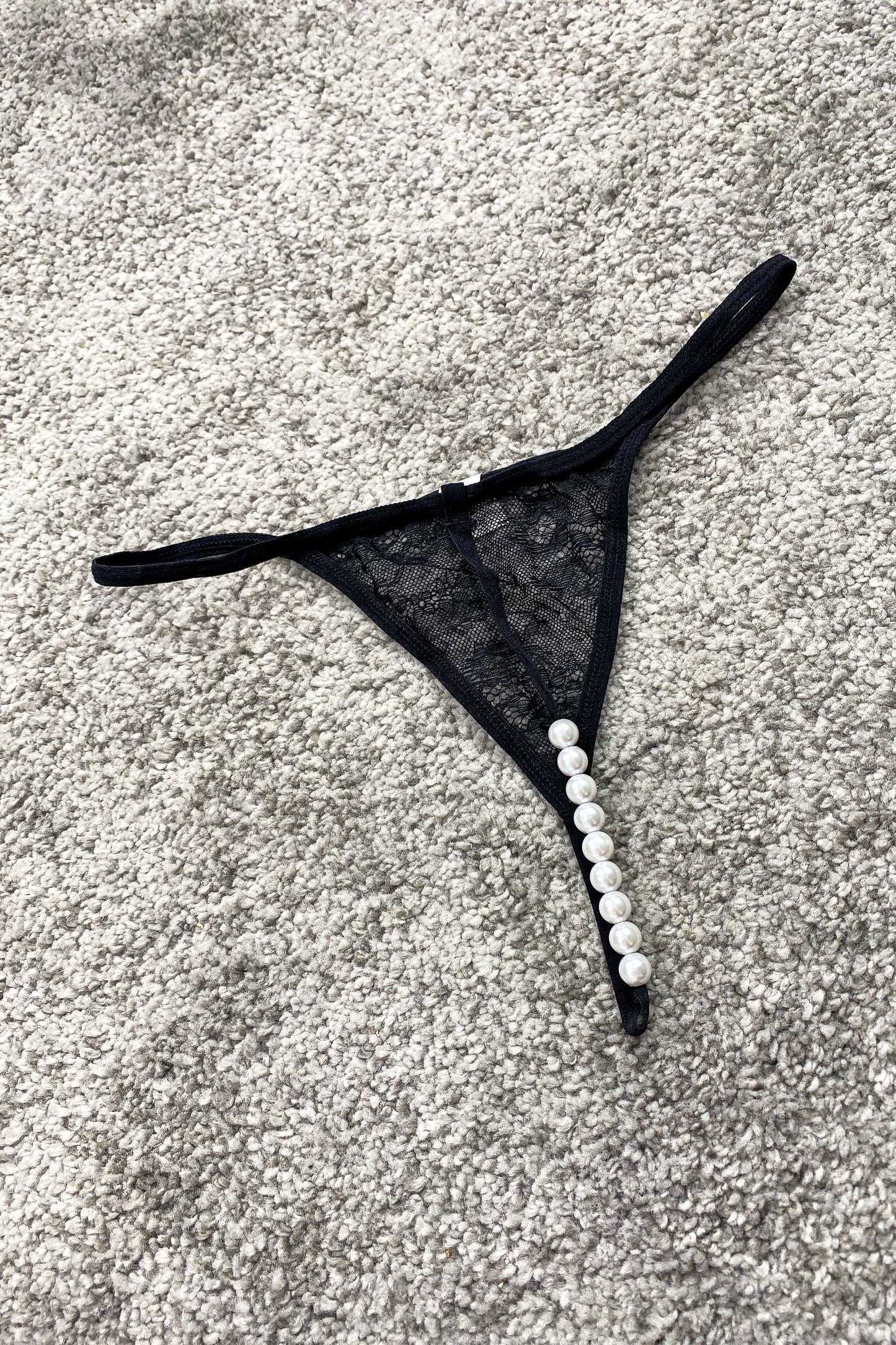 Lace G-String With Pearls